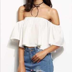 White off the shoulder top